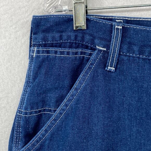 ROEBUCKS Jeans Mens 38x32 Denim Utility Carpenter Work Cotton Blend Blue USA Vtg - Picture 5 of 11